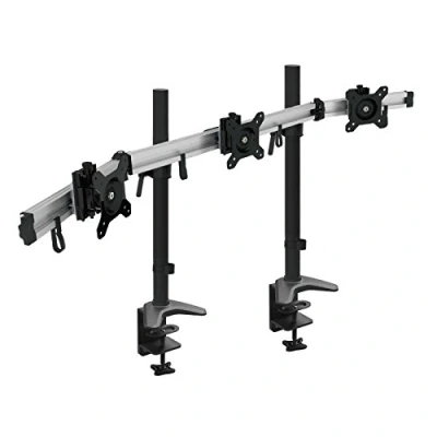 Immagine di HFTEK Braccio monitor da scrivania triplo staffa di supporto per 1, 2 o 3 schermi 15&quot; a 34&quot; con VESA 75/100 (MP230C XL)