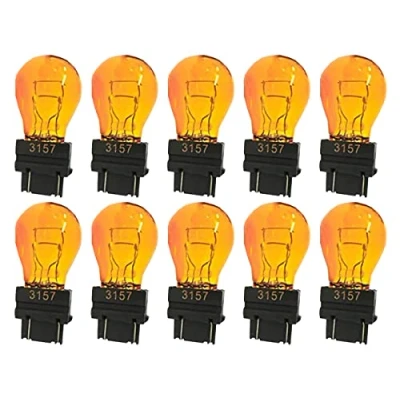 Immagine di CARALL 10 Pezzi di Lampadine Alogene 12V Per Auto (T25 PY27/7W 3157 27/7W Arancione)
