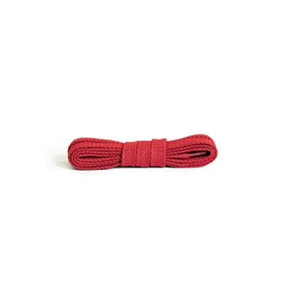 Immagine di Kaps lacci piatti, in cotone 100% durevoli di alta qualità, realizzati Europa, 1 paio, molti colori e lunghezze (120 cm da 6 a 8 paia occhielli / 31 rosso)