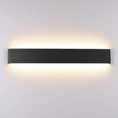 Immagine di Klighten Lampada da Parete LED Interno 20W, 60cm Applique Alluminio Moderne, Muro per Soggiorno, Camera Letto, Scala, Corridoi, 1990 Lumen, Bianco Caldo 3000K, Nero