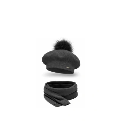 Immagine di Vivisence Beret AND SET Sciarpa, Donna, Taglia: One Size, Dark grey