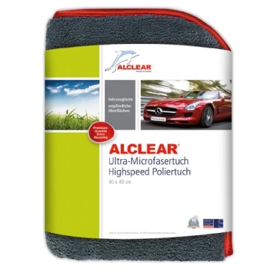 Immagine di ALCLEAR International 822203H Panno a Secco in Microfibra Highspeed, per Lucidatura Auto, 40 x cm, 1200 g/m², Extra Spesso e Morbido, Grigio, la Cura, Pulizia Dell&#039;Auto