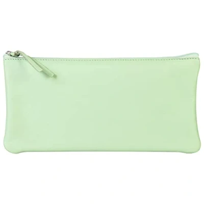 Immagine di Clairefontaine 410166C astuccio per la scuola verde pistacchio 22x11 cm in vero cuoio d&#039;agnello I Articoli matite colorate portapenne