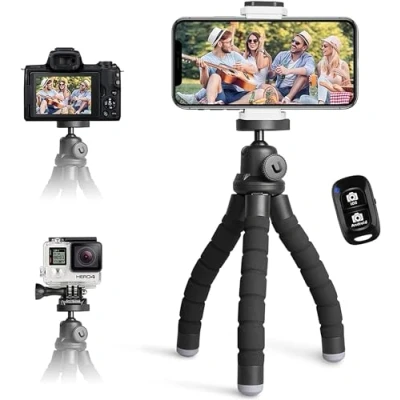 Immagine di UBeesize Bastone Selfie Stick Treppiede per Smartphone Fotocamera Portatile Mini Flessibile con Telecomando Compatibile iPhone Samsung Smartphones