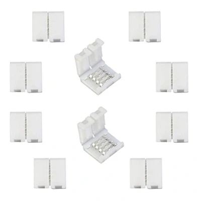 Immagine di LitaElek Connettore strip LED a 4 pin con clip fissaggio nastro RGB 5050 Raccordo rapido per luci di striscia SMD da 10mm larghezza, Saldatura gratuita (10 pezzi)