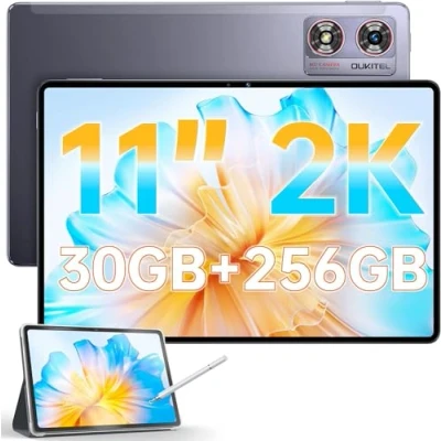 Immagine di OUKITEL OT8 Tablet 11 Pollici 2K, Android 13 con Penna, 30(6+24) GB+256GB Gaming Tablet, Octa Core Unisoc T606 4G LTE, 8800mAh, 8MP+13MP AI camera, Dual SIM/TÜV/GPS/Widevine L1 (VIOLA)