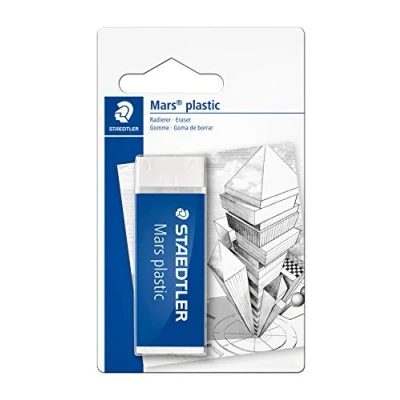 Immagine di Staedtler Mars plastic, gomma per cancellare, colore bianco, senza ftalati né lattice, ottime prestazioni e lunga durata, 526 50 BKD