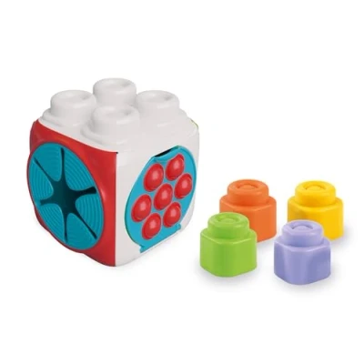 Immagine di Clementoni Soft Sensory Activity Cube Set Costruzioni Prima Infanzia, Mattoncini Morbidi Clemmy, Blocchi Bambini 6 Mesi, Gioco Sensoriale, Impilabili E Lavabili, Made in Italy, Multicolore, 17902