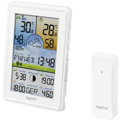 Immagine di Sygonix SY 5509564 Stazione meteo digitale Previsione per 12 24 ore Numero di sensori max. 3 pz.