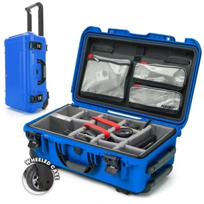 Immagine di Nanuk Custodia rigida impermeabile 935 con ruote, divisorio imbottito e organizer per coperchio, blu