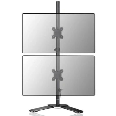 Immagine di supporto per doppio monitor regolabile verticale autoportanti, braccio 2 da 13 27 pollici, asta di altezza 80 cm, schermo con montante scrivania ML6802