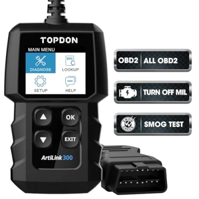 Immagine di TOPDON OBD2 Dispositivo diagnostico AL300 Auto Universale Lettore di codici errore con funzionalità OBD2, lettura e cancellazione per spegnere la spia controllo del motore