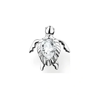 Immagine di Thomas Sabo Orecchini singoli a forma di tartaruga con zirconi in Argento sterling, dimensioni: 9 mm x 7 mm, H2235 051 14, 9mm, Zirconia cubica