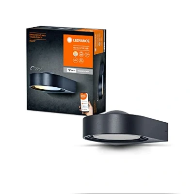 Immagine di LEDVANCE SMART+ SWING applique da esterno WiFi 6,7W, 420lm, grigio, luce bianca regolabile e 16 milioni di colori, dimmerabile, orientabile, controllo app, compatibile con Amazon, Google, ecc.