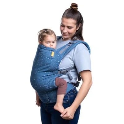 Immagine di Beco Toddler Marsupio Ergonomico per Bambini 2 Posizioni Con Seduta Extra Ampia, 100% Cotone, Fascia Elastica Porta Bimbi, Leggera e Traspirante, Bebè da 9 a 27 kg(Moonlight Stardust)