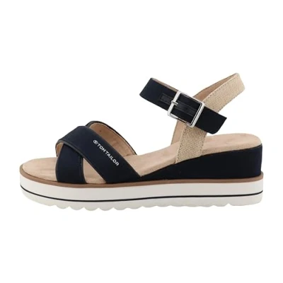 Immagine di TOM TAILOR 9590210006, Sandali con Zeppa Donna, Blu Navy, 41 EU