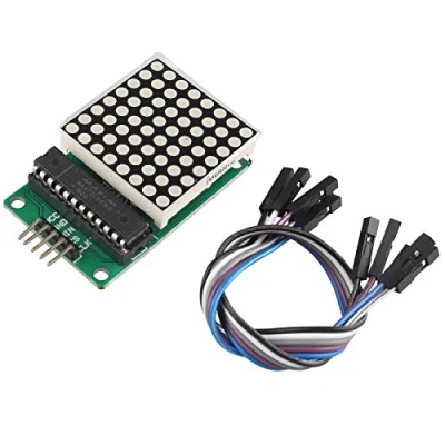 Immagine di HALJIA modulo 7219 di controllo con display LED MCU a matrice punti, kit Compatibile Arduino cavo Dupont