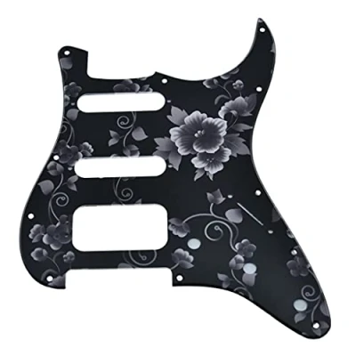 Immagine di Dopro Battipenna per chitarra Strat HSS a 11 fori pickup Humbucking 3 viti American FD Stratocaster Flower Pattern
