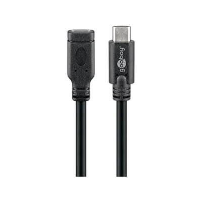 Immagine di NEDIS Cavo USB 3.2 Gen 1 Type C ™ maschio femmina 5 Gbps 60 W nichelato 1.00 m rotondo PVC nero sacchetto di plastica