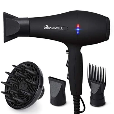 Immagine di Basuwell Salon Asciugacapelli Professionale 2100W per Capelli con Tecnologia a Ioni,Basso Rumore 2 Velocità e 3 Temperature un&#039;Asciugatura Rapida Styling Lunga Durata