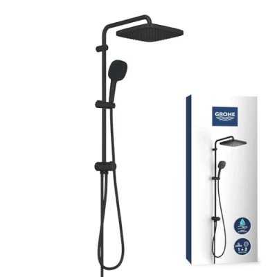 Immagine di Grohe 266982431 Sistema Doccia con deviatore, Nero Opaco
