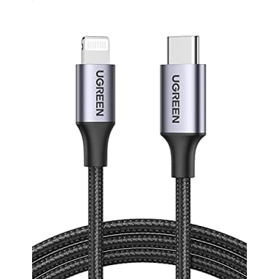 Immagine di UGREEN Cavo USB C a Lightning, [MFi Certificato] Type Lightning Ricarica Rapida PD 18W Compatibile con iPhone 14/13/12/11/PRO Max/Max XS/XS Max/XR/SE 2022, iPad Pro 2019/2018 (2m, Nero)