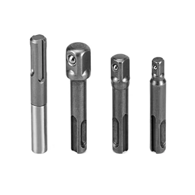 Immagine di QWORK Set di adattatori per presa SDS Plus, adattatore esagonale da 1/4 &quot;+ 1/4&quot;, 3/8 &quot;, 1/2&quot; connettore estensione del supporto trapano quadrato