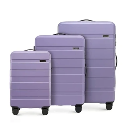 Immagine di WITTCHEN KOMODO Line Set di valigie Valigia da viaggio Bagaglio rigido in ABS Lucchetto TSA Taglia (S+M+L) Viola