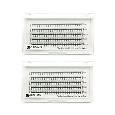 Immagine di EMEDA 2 vassoi extension ciglia volume 3D 6D D ricciolo,07mm mix 8 12mm Russo Cluster finte ciuffetti professional Estensioni per la bellezza lashes