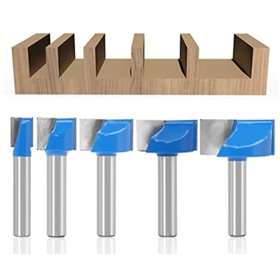 Immagine di Set di 5 punte per Fresa, Codolo da 8 mm, APLUS Router Bits Fresatura del Legno, 10/15/20/25/30 mm