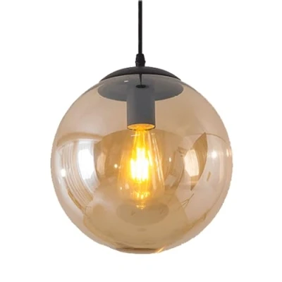 Immagine di HAIDU Lampada a Sospensione Creativa in Vetro Minimalista sferico, lampadario di personalità nordica, Testa Singola con Base E27, apparecchi Illuminazione Decorativa per ba