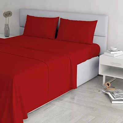 Immagine di Italian bed Linen Cl El Rosso 2Pst Completo Letto, Microfibra, Matrimoniale, 240 x 270 cm, 4 unità