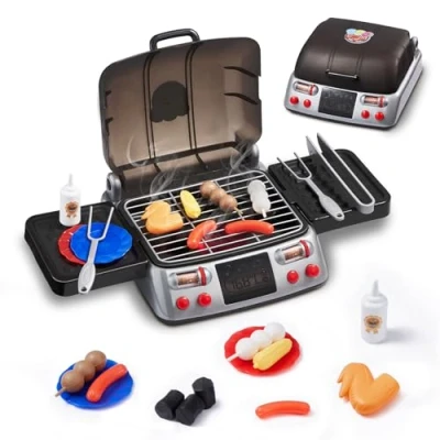 Immagine di VEVOR Set di Giocattoli per Barbecue Bambini, con Luce Suono Fumo Finto, Gioco Interattivo Bambini Piccoli, Cibo Giocattolo, Accessori da Cucina Giocattolo