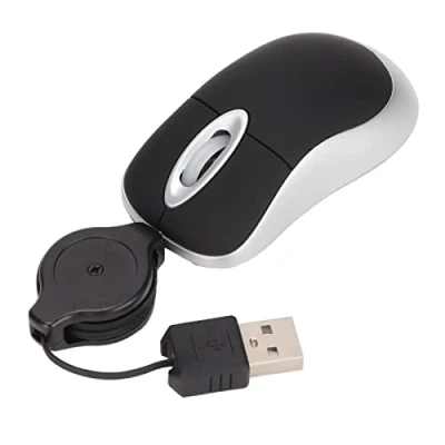 Immagine di Mini Mouse con Cavo USB, Portatile Retrattile da 68 Cm per Computer e Laptop Viaggio Compatto Regolabile