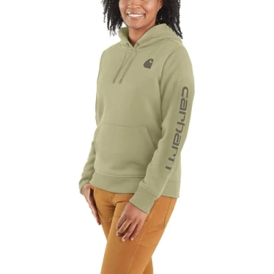 Immagine di Carhartt Felpa da donna Clarksburg con maniche grafiche (taglie normali e forti), Argilla secca, Small