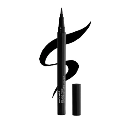 Immagine di Wet n Wild Mega Last Breakup Proof Eyeliner Liquido, Waterproof Nero, Asciugatura Rapida, Penna Resistente alle Sbavature, Dura Fino a 16 hr, Nero