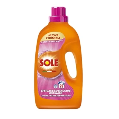 Immagine di Sole Detersivo Lavatrice Potere Smacchiante 29 Lavaggi, Formula igienizzante, Liquido Smacchiante, rimuove le macchie a basse temperature
