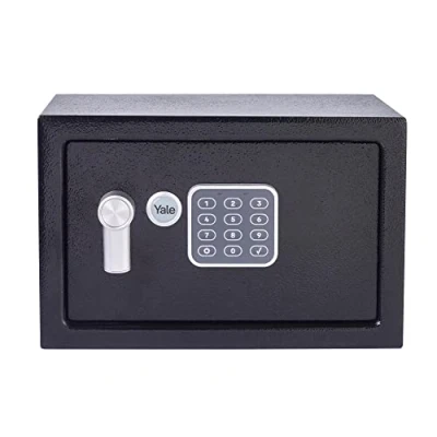 Immagine di YALE Cassaforte Piccola YSV/200/DB2 Nero, Tastiera Digitale, Indicatori di Luce a LED, Fissaggi Parete e Pavimento, Versione Corrente