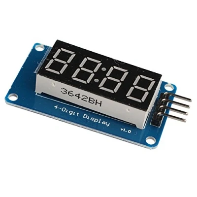 Immagine di HALJIA digitale a cifre 4 segment TM1637 tubo Clock modulo display LED con luminosità regolabile Compatibile Arduino