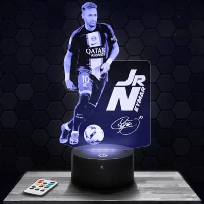 Immagine di Lampada da comodino, Luce notturna tattile JR Neymar 2022 illusione 3D LED, idea regalo di Natale per ragazzi e ragazze notte bambini o adulti TOP