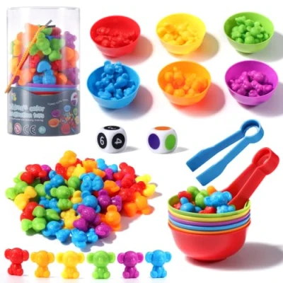 Immagine di Oderra Giochi, Montessori Educativo, conteggio Combinazione, Dadi e Clip per Imparare a Contare i Colori Abilità Motorie Fine (Koala), [Multipla], Gioco Bambino 2 Anni