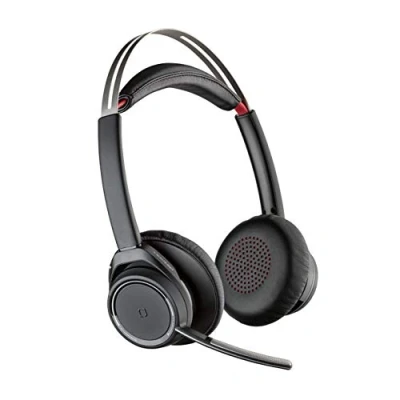 Immagine di Poly Voyager Focus UC (Plantronics) Auricolare Bluetooth Dual Ear (stereo) con microfono a braccio Compatibile PC e Mac via USB C Cancellazione attiva del rumore