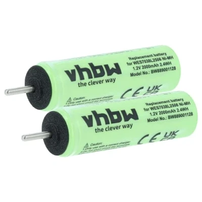 Immagine di vhbw 2x batteria compatibile con Panasonic ES RT17, RT40, RT31, RT33, RT30, RL21 rasoio elettrico (2000mAh, 1,2V, NiMH)
