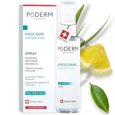 Immagine di PIEDE D&#039;ATLETA SPRAY 50ml funghi PIEDI Elimina i e il cattivo odore Riduce la sudorazione Sensazione di freschezza Albero del tè, limone menta Cura professionale Swiss Made