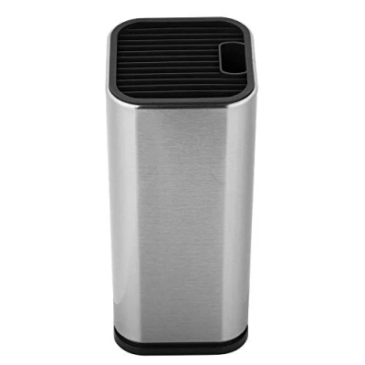 Immagine di Ceppo Coltelli Acciaio Inox,Ceppo Portacoltelli Universale,Portacoltelli in Inox con 10 Fessura Porta Utensili Cucina Salvaspazio,Coltelli Organizer Rack Salvaspazio