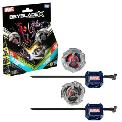 Immagine di Hasbro Beyblade X in collaborazione con Marvel, Spider Man 3 60F vs. Venom 80N, Confezione Multipla