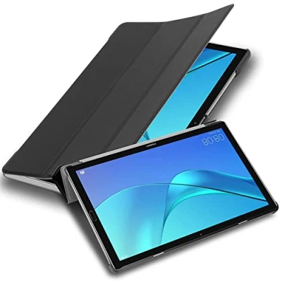 Immagine di Cadorabo Custodia Tablet per Huawei MediaPad M5 / PRO (10.8&quot; Zoll) in NERO SATIN Copertura Protettiva Molto Sottile di Similpelle Stile Libro CON Auto Wake Up e Funzione Stand