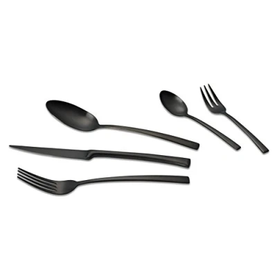 Immagine di ECHTWERK Avelino, Black Edition, 30 Pezzi, 6 Persone, Acciaio Inox 18/10, Satinato, Set di Posate, per Tavole imbandite, con Scatola Cartone, Nero/Grigio, 24.5 x 4.8 cm, unità