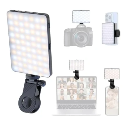 Immagine di ETENTOUS Luce Selfie portatile, per Video Conferenza 72 LED, fotocamera 3000 9900K, 3 Modi regolati iPhone, Android, computer tablet