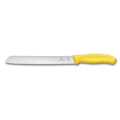 Immagine di Victorinox Swiss Classic, coltello da pane con lama seghettata 21 cm in acciaio inox, giallo